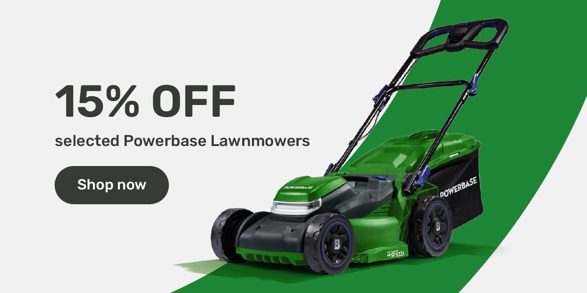 15% off selected Powerbase Lawnmowers