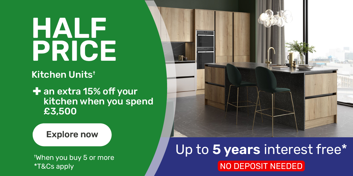 half price + an extra 15% off when you spend £3500
