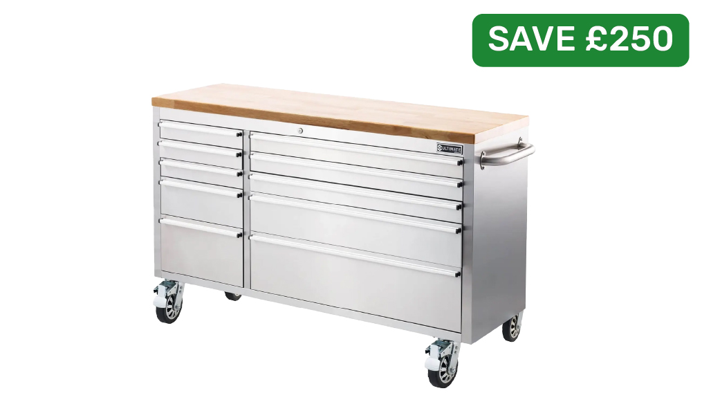 Save £250 on the Ultimate 56in 10 Drawer Tool Storage Trolley