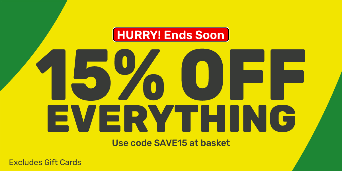 15% OFF EVERYTHING USE code SAVE15 at basket