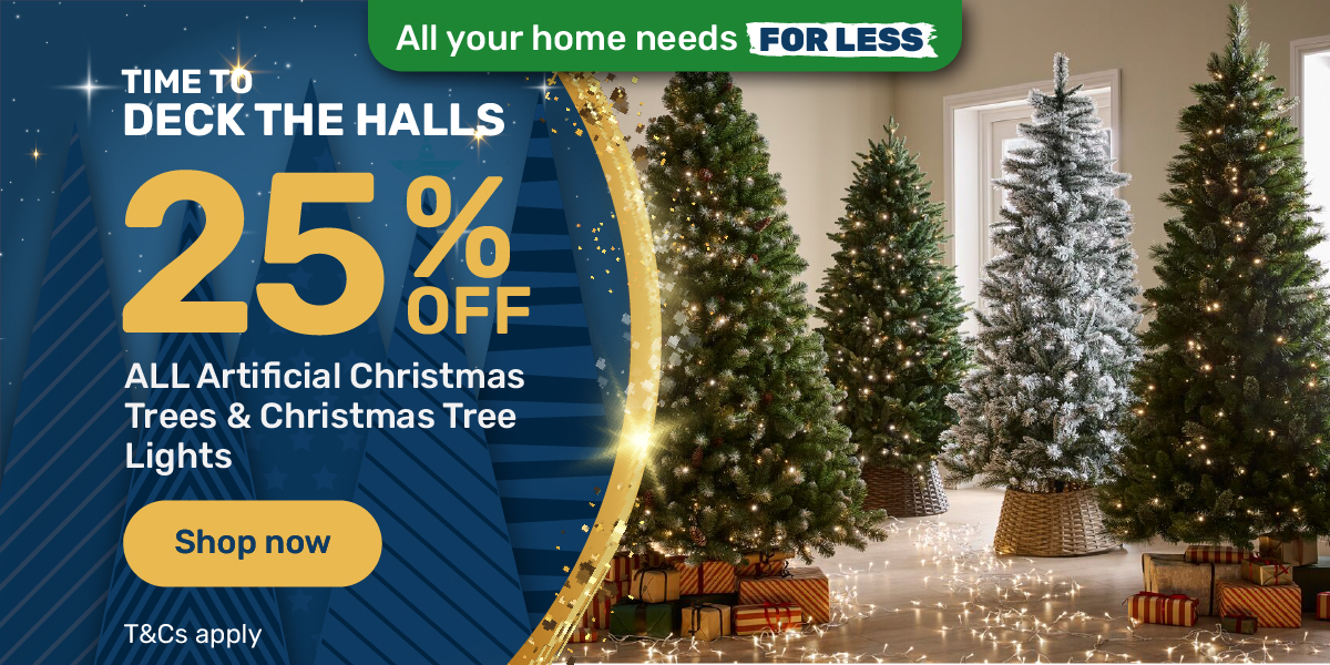 25% off ALL Artificial Trees & Christmas Lights