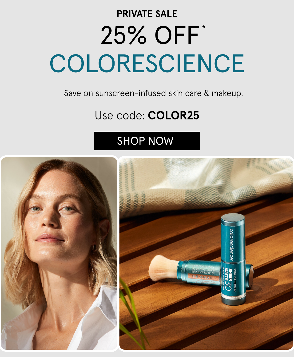 Save 25 on mineral SPF from Colorescience Dermstore