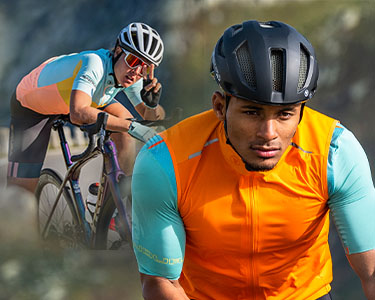 road cyclist resting and then cycling