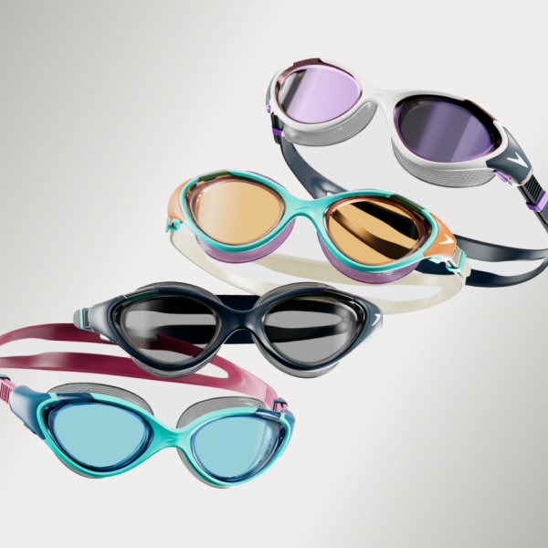 Stylised image of Biofuse Goggles stacked together