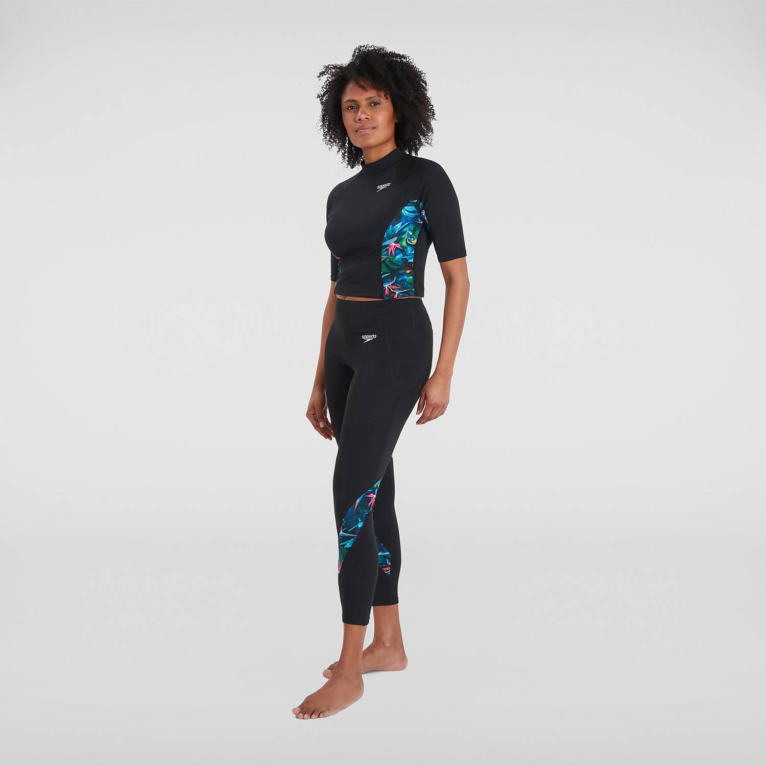 Women's Printed Leggings Black/Pink