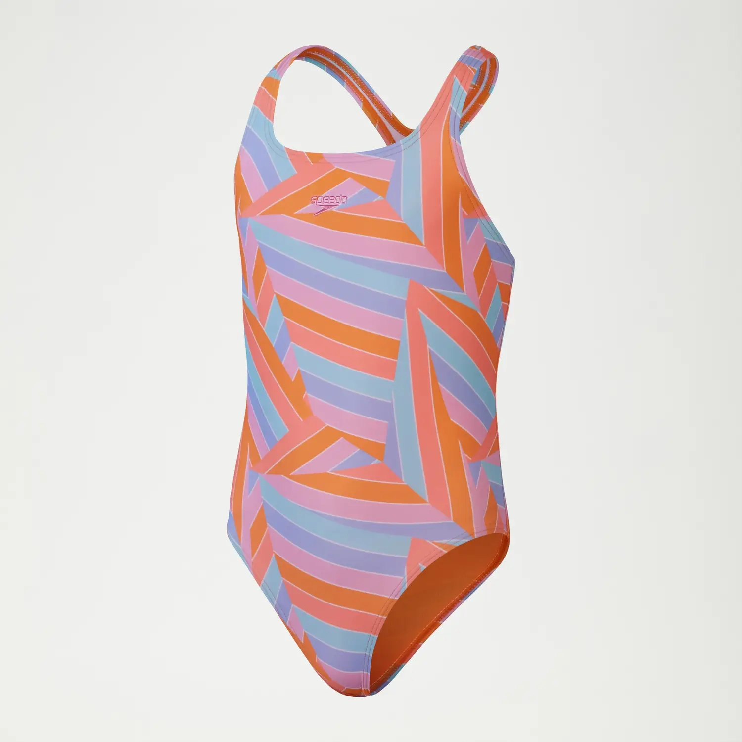 Girls Printed Medalist Swimsuit Orange/Blue