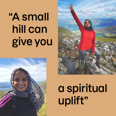 "A small hill can give you a spiritual uplift."