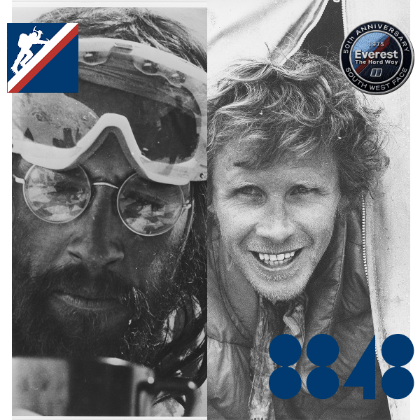 two images; one with a mean wearing glasses with goggles resting on his head staring at a cup. The other image shows a mean peeking through a tent