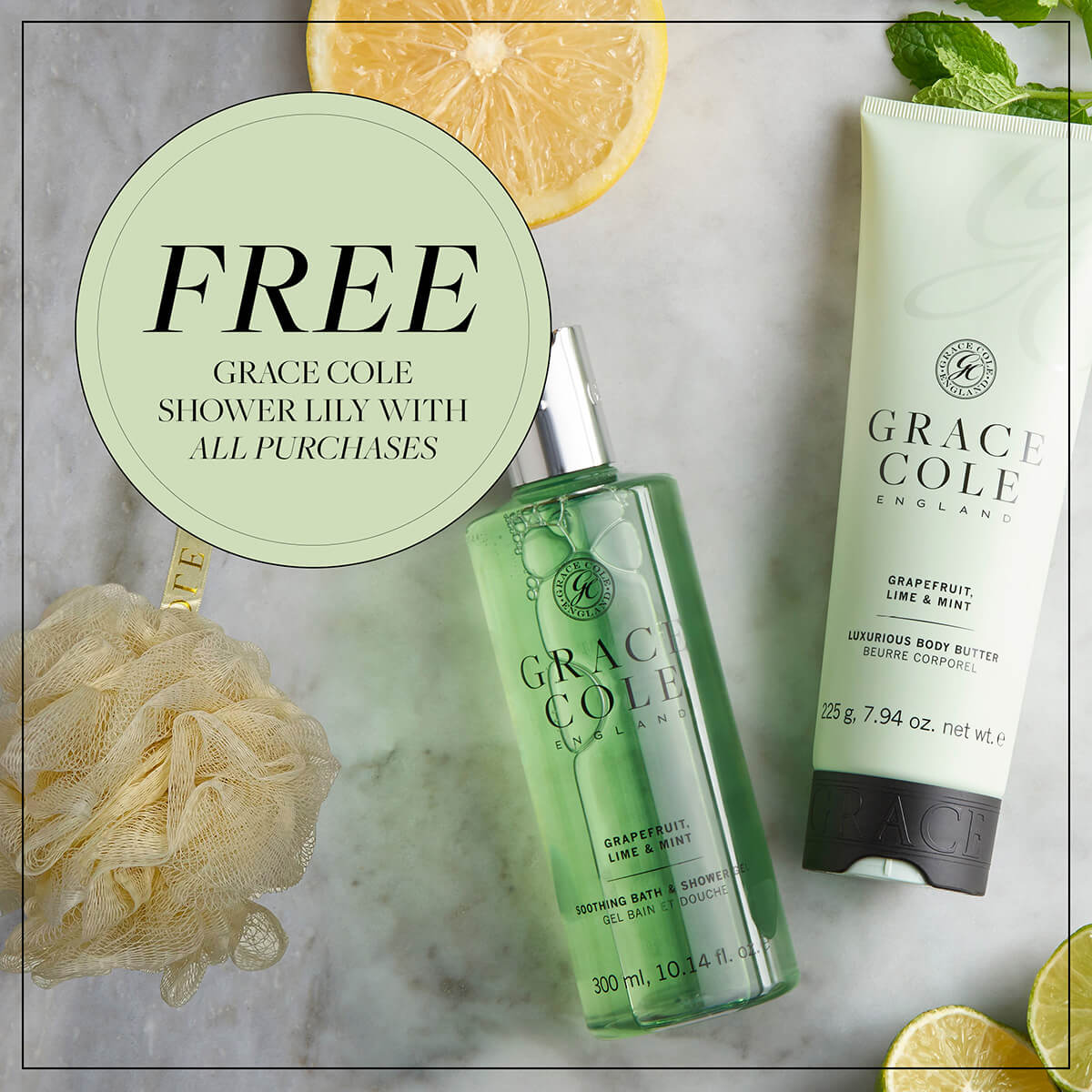 Free Grace Cole shower lily with all purchases