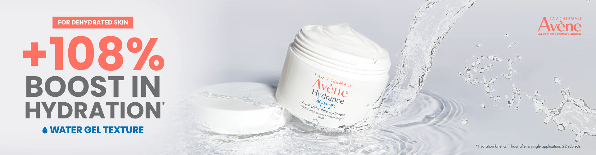 Avene Hydrance Aqua-Gel offers a 108% boost in hydration with a water gel texture. Perfect for dehydrated skin.