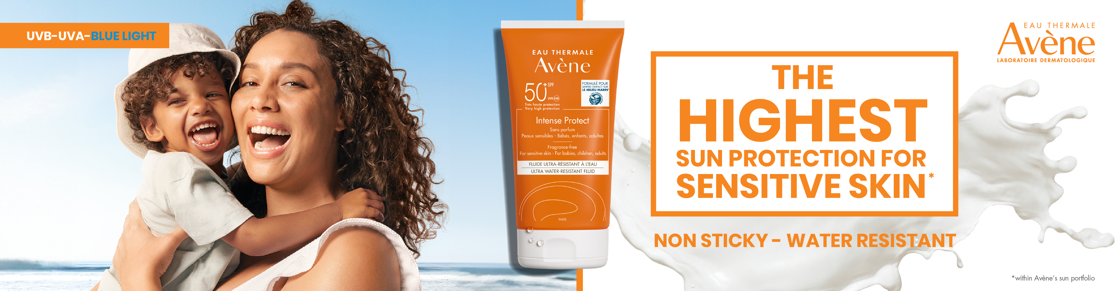 Avene Intense Protect - The highest sun protection for sensitive skin. Non sticky and water resistant.