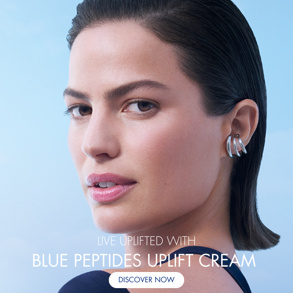 live uplifted with blue peptides uplift cream. discover now.