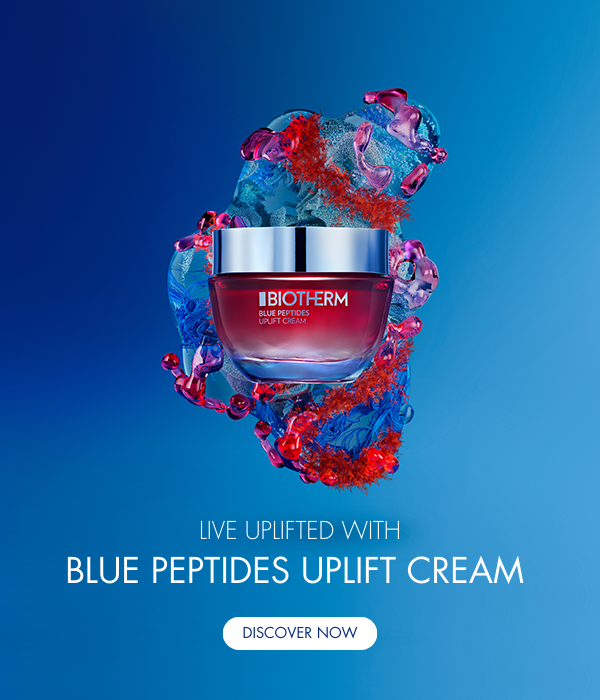 live uplifted with blue peptides uplift cream. discover now.