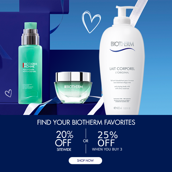 Find your Biotherm Favorites. 20% off sitewide or 25% off when you buy 3 products. Shop now.