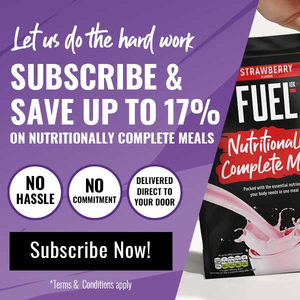 Let us do the hard work. Subscribe and save up to 17% on Nutritionally complete meals. No hassle, No Commitment. Delivered direct to your door. Subscribe Now. * Terms and conditions apply