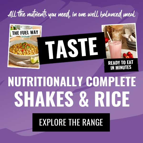 All the nutrients you need in one well balanced meal. Ready to eat in minutes. Nutritionally Complete shakes and rice