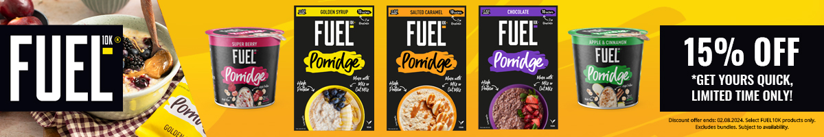 FUEL10K. Shop 15% off Porridge, Get yours quick, limited time only! Offer ends 2nd August 2024