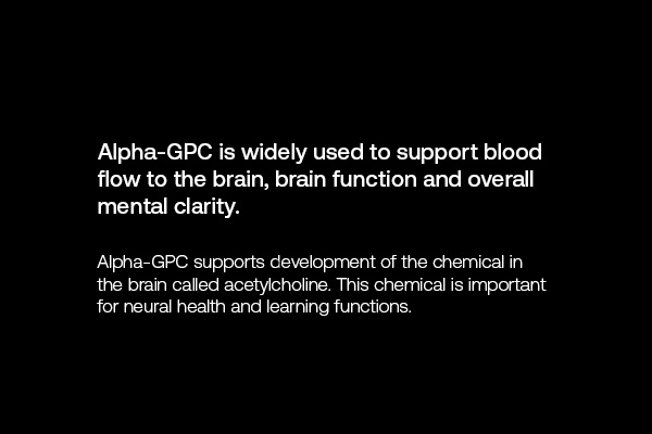 Black banners with clinical studies - Alpha-GPC