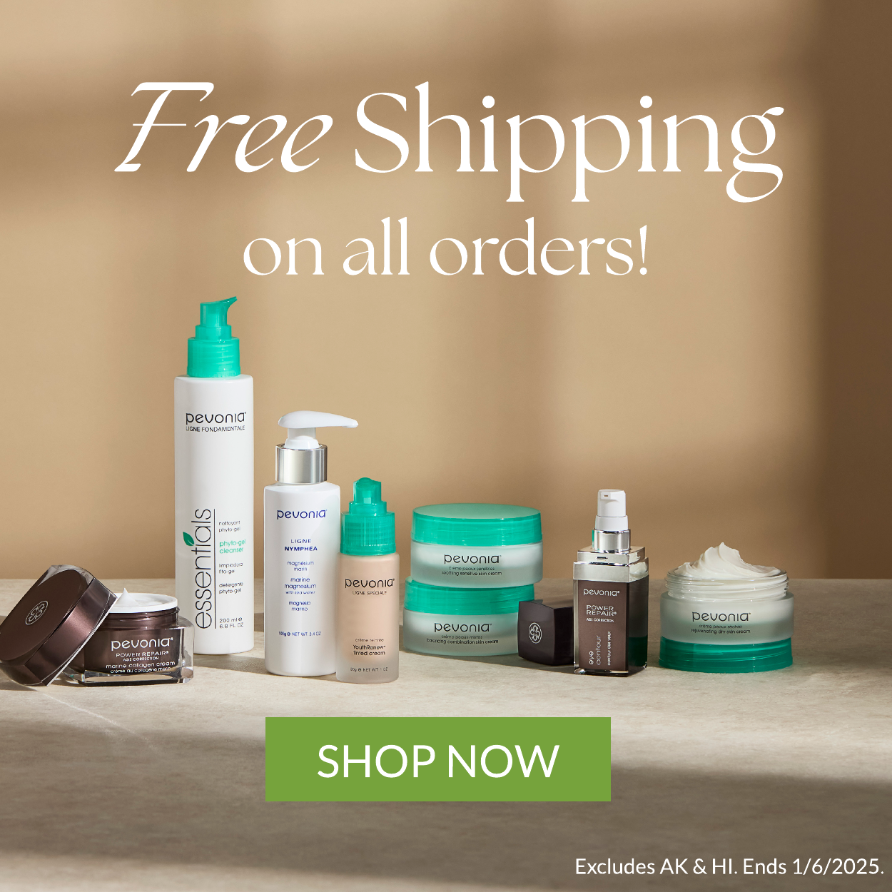 FREE SHIPPING on all orders. Excludes AK & HI . Ends 1/6/2025.