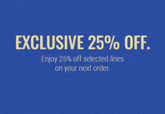 25% Off Selected Lines