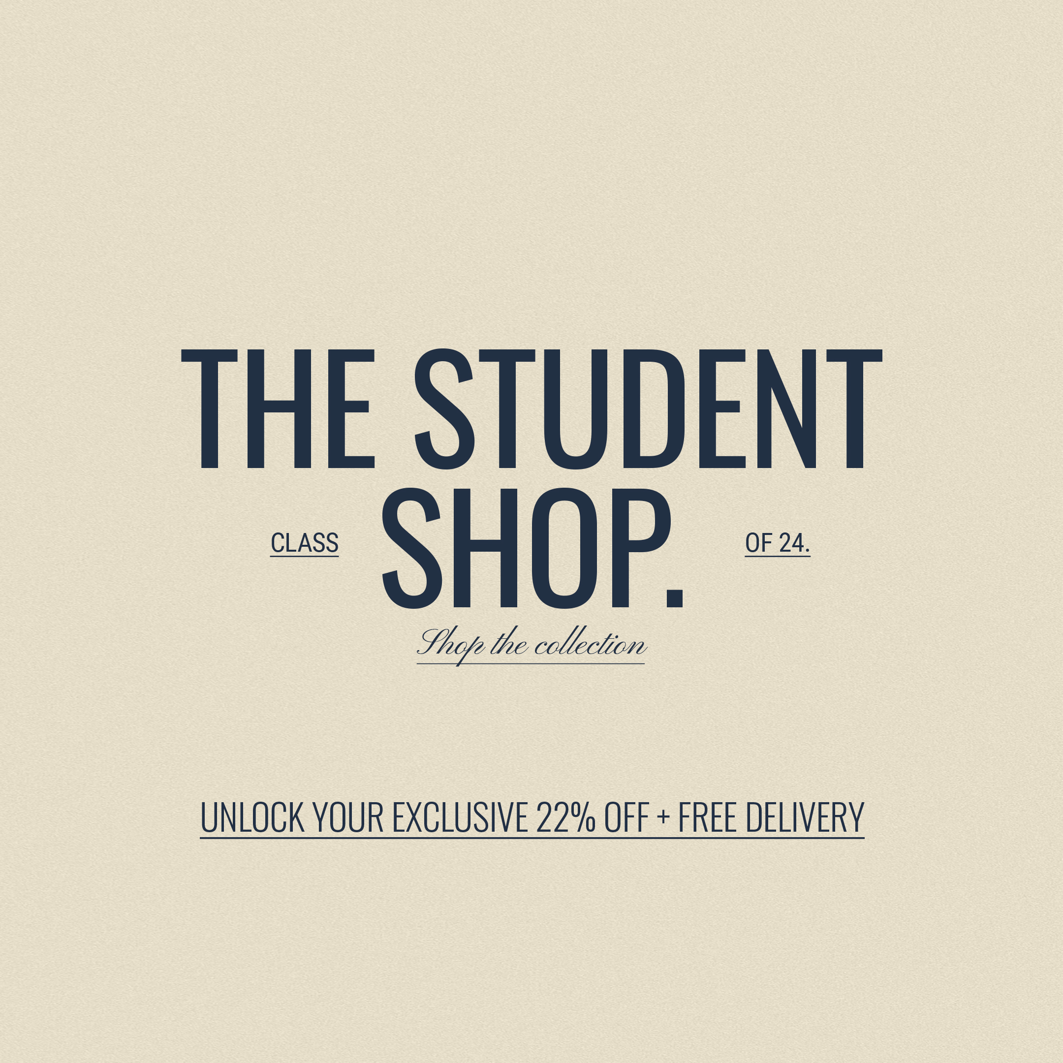 22% off + free delivery for students