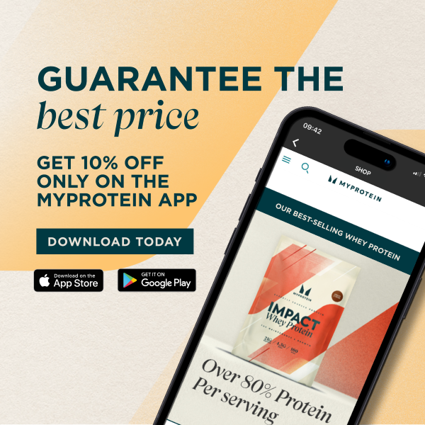 10% off only on the myprotein app