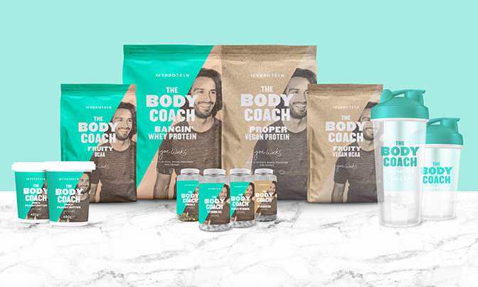 The Body Coach range of nutrition products.