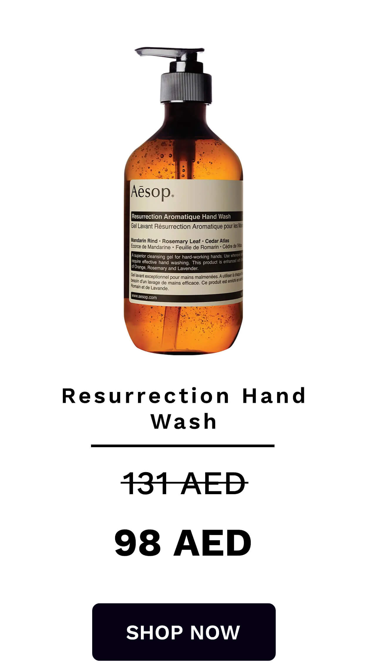 Resurrection Hand Wash 131TAED 98 AED SHOP NOW 