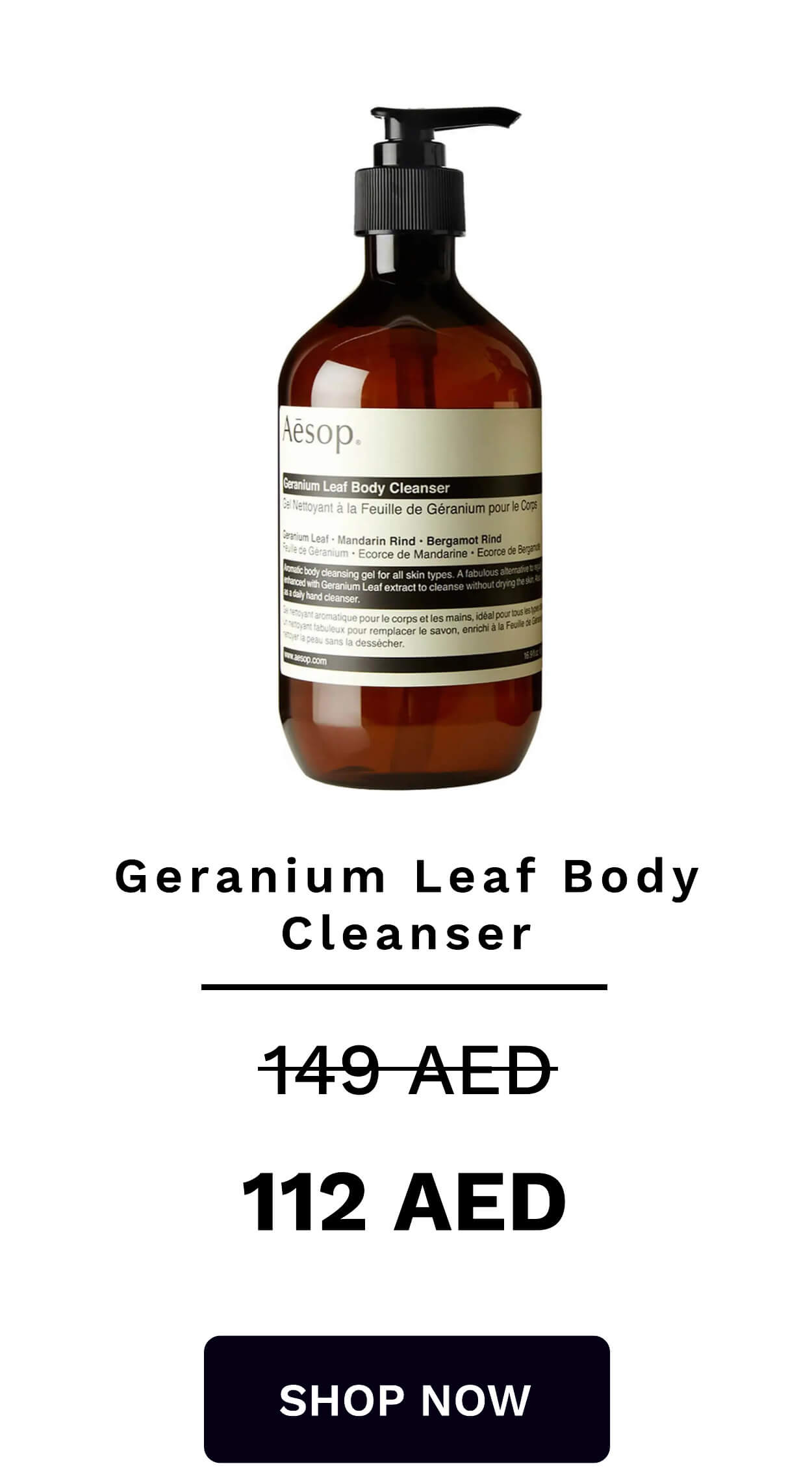  Geranium Leaf Body Cleanser HI-AED 112 AED SHOP NOW 
