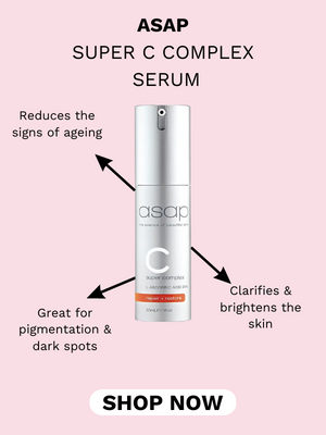 ASAP SUPER C COMPLEX SERUM Reduces the signs of ageing 1 cmm . Great for * brightens the pigmentation skin dark spots SHOP NOW 