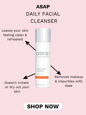 ASAP DAILY FACIAL CLEANSER Leaves your skin feeling clean refreshed N el Doesn't irritate impurities with or dry out your ease skin SHOP NOW 