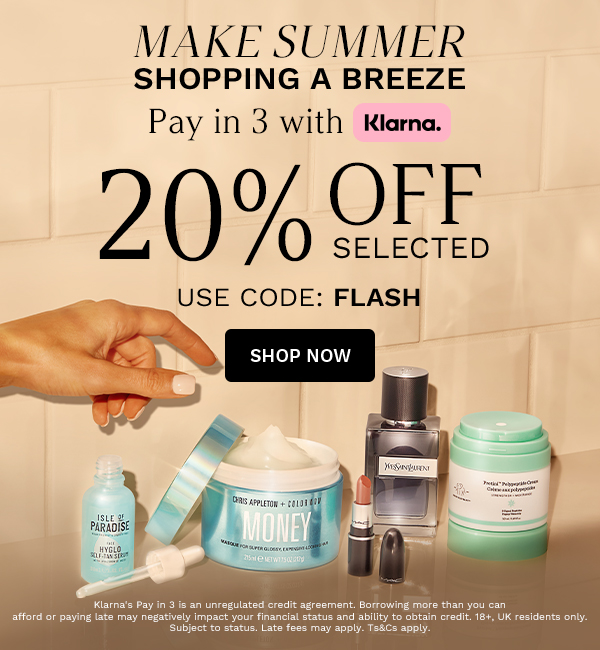 MAKE SUMMER SHOPPING A BREEZE Pay in 3 with Kiarna. 20%QLE, USE CODE: FLASH SNz 
