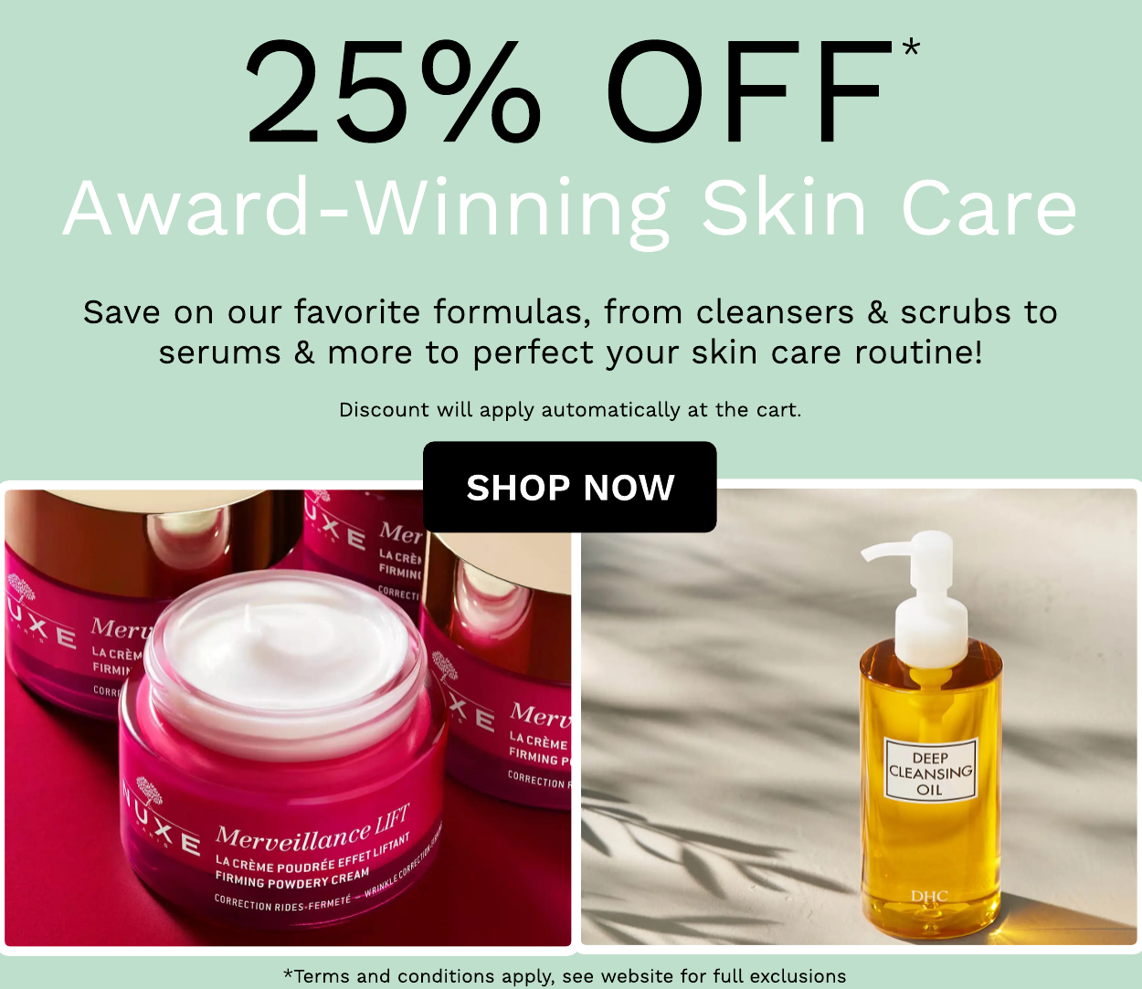25% off Award Winning Skincare